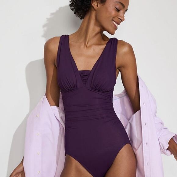 Lands' End Other - Lands' End Blackberry SlenderSuit Grecian Tummy Control One Piece Swimsuit